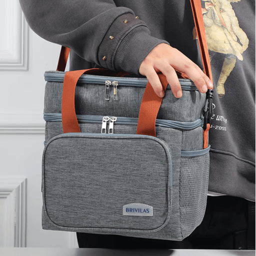 European and American Style Crossbody Insulated Lunch Bag Large Capacity Business Tote