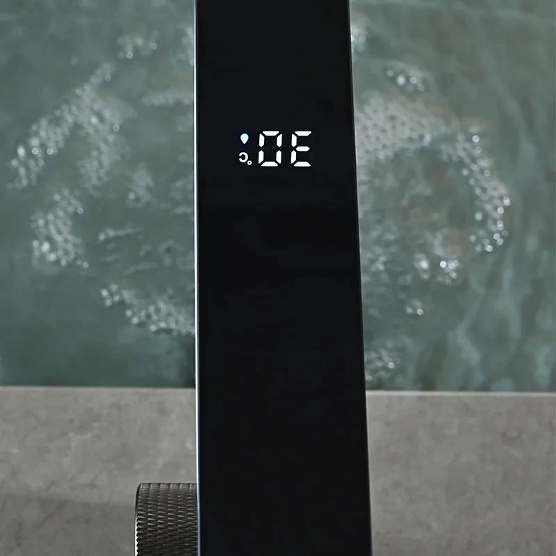 Digital Display Bathroom Basin Faucet with LED Brass Deck Mounted Hot and Cold Water Mixer