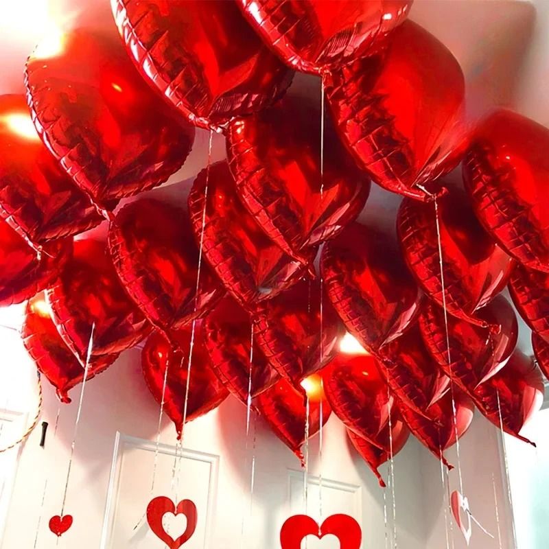 Heart Shape Foil Balloon Set – 10 Pcs Premium Marriage & Party Decor