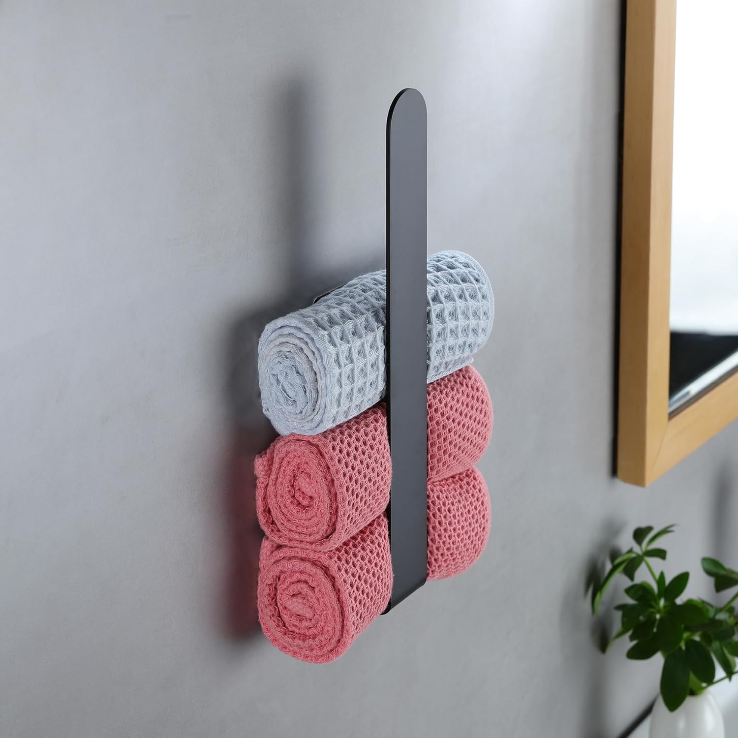 Adhesive Hand Towel Holder Wall Mounted, Stainless Steel Towel Bar, Kitchen Towel Hanger for Bathroom, Hotel, Bath Towel