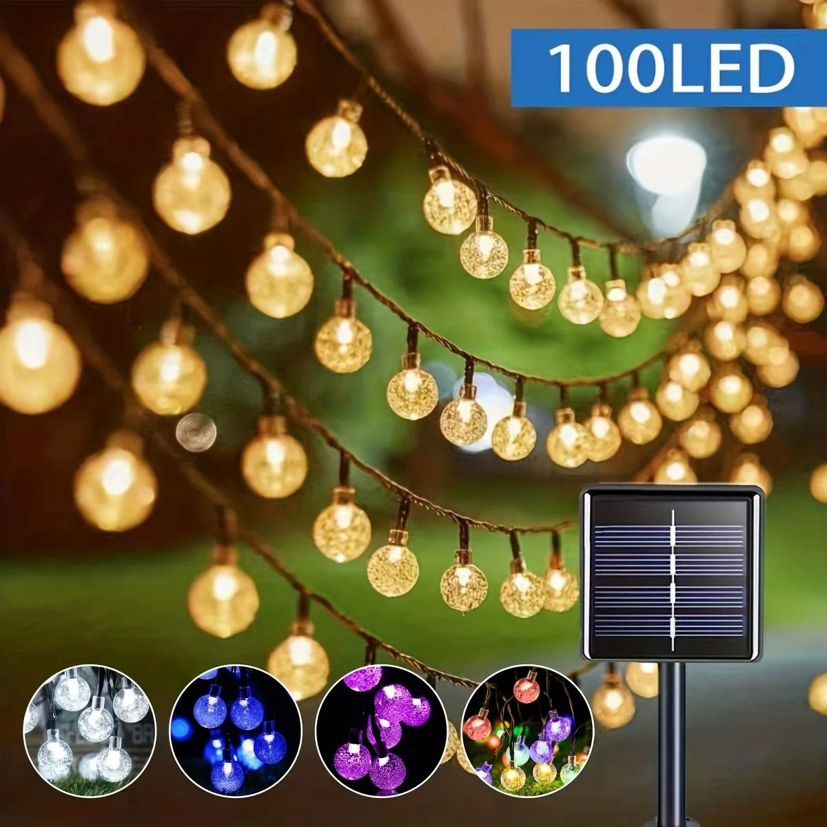 High-Performance IP65 Crystal Globe Solar String Lights for Professional Outdoor Decor