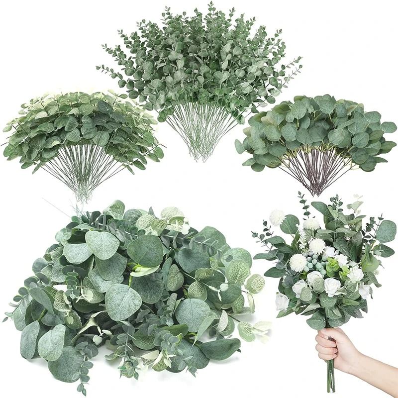 Artificial Eucalyptus Leaves Bulk Greenery Stems for Wedding Floral Decor