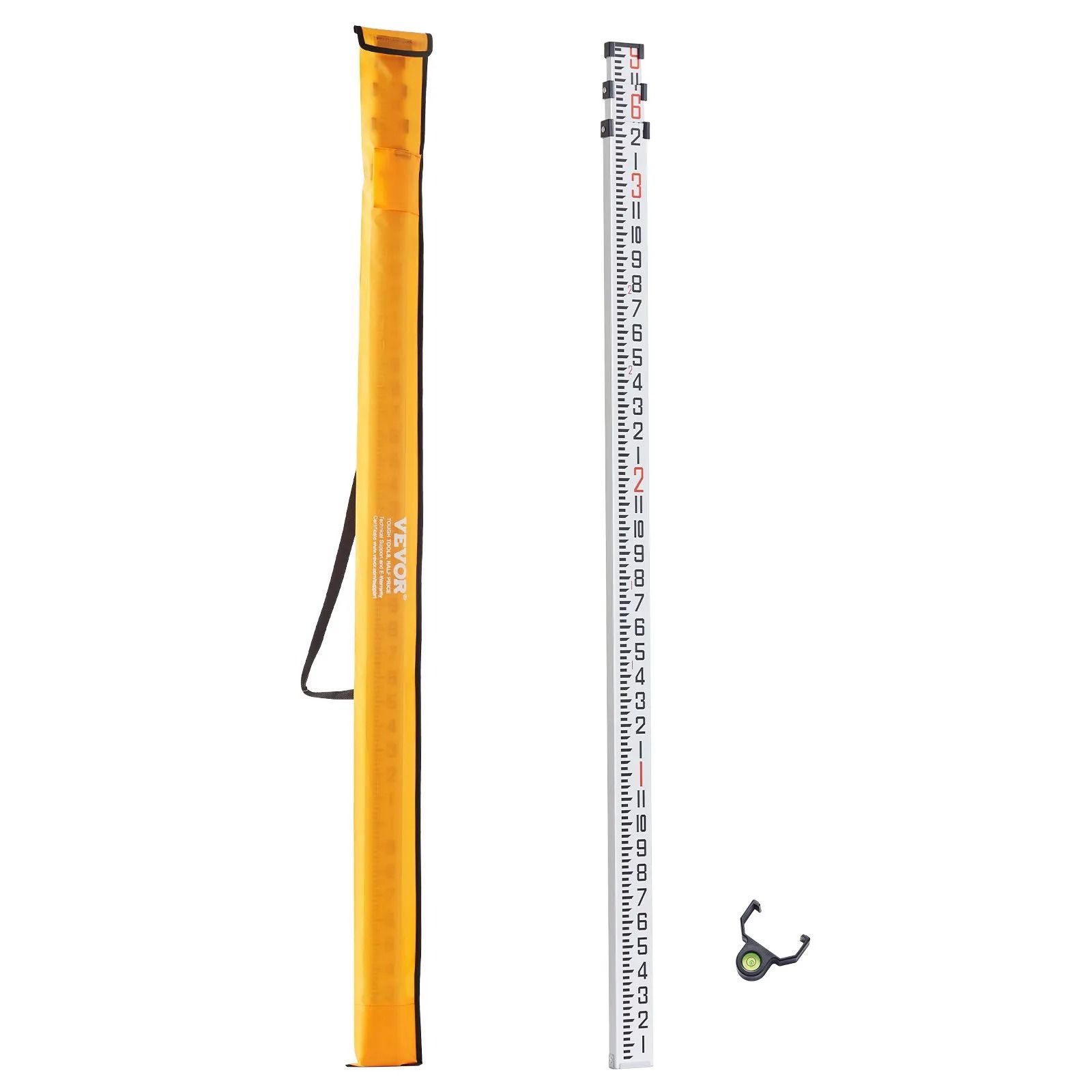 Aluminum Grade Rod Telescopic Leveling Rod with Bubble Level & Carry Bag