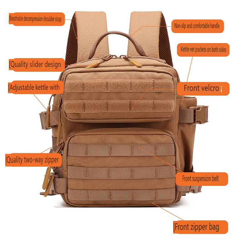 9L Sport Backpack, MOLLE Bug Out Bag, Mini Outdoor Pack, EDC Hiking Rucksack for Men and Women