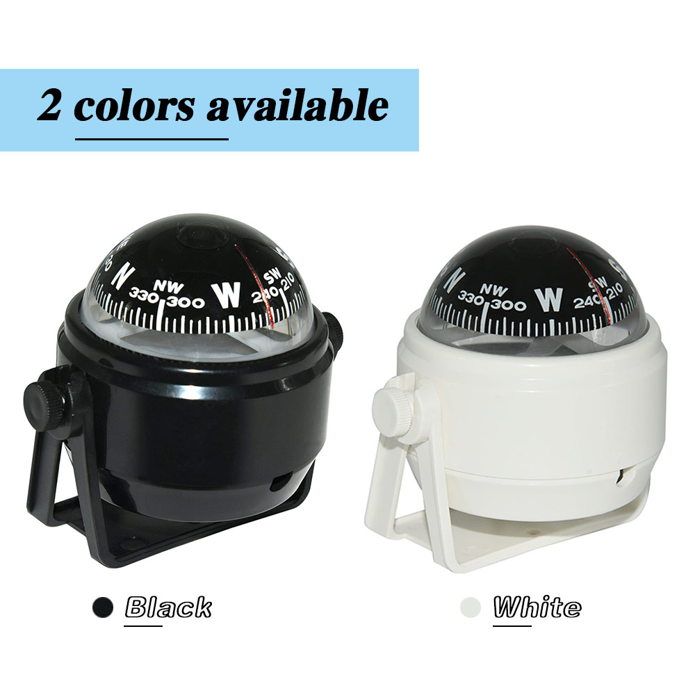 Pivoting Car Dashboard Compass Ball with Suction Cup for Auto and Marine Navigation