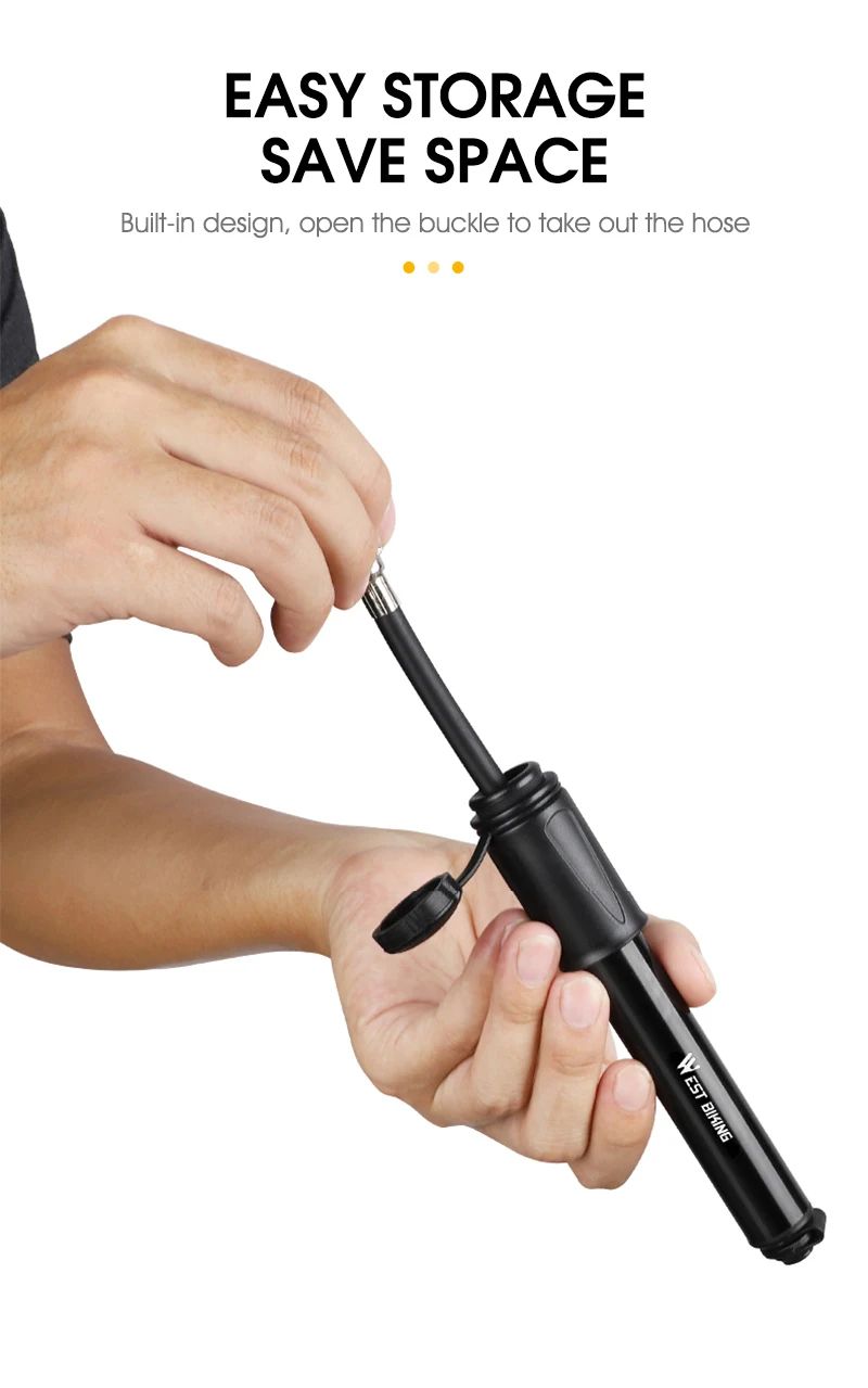 WEST BIKING Mini Bike Pump 100PSI Aluminum Alloy
