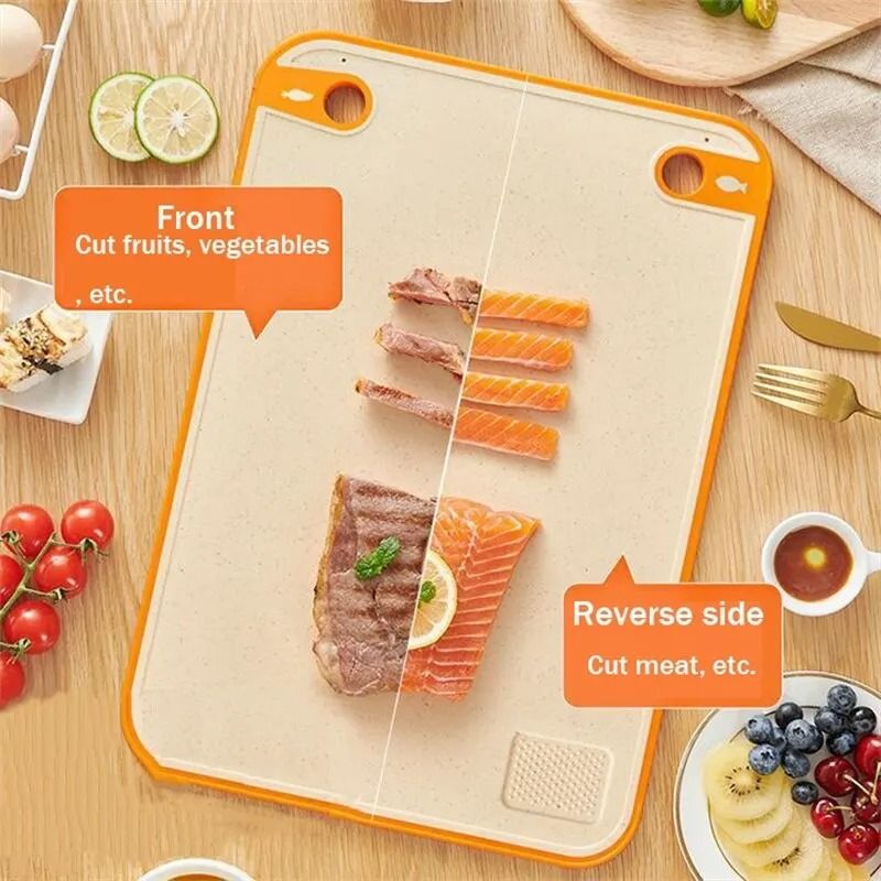 Eco-Friendly Wheat Straw Cutting Board – Double-Sided Antibacterial Prep Surface