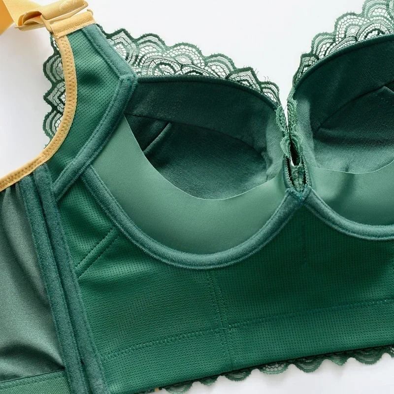 Push Up Lace Wireless Bra with Wide Straps for Women Plus Size
