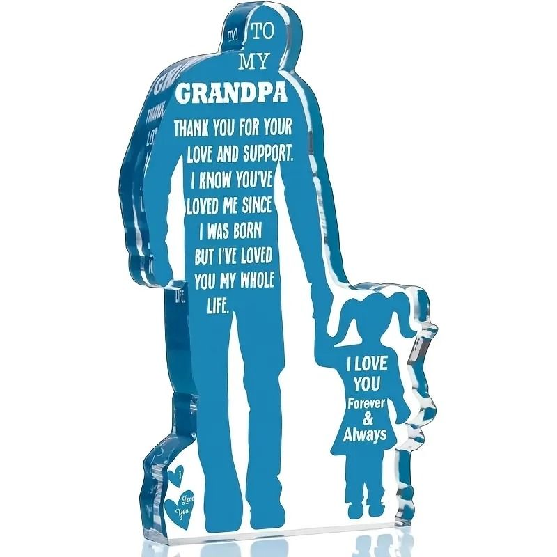 ForeverBond Grandpa Granddaughter Figurine Acrylic Family Keepsake