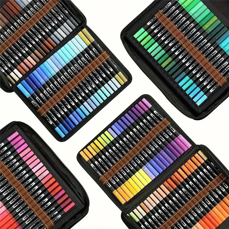 Dual-Tip Art & Coloring Brush Marker Set