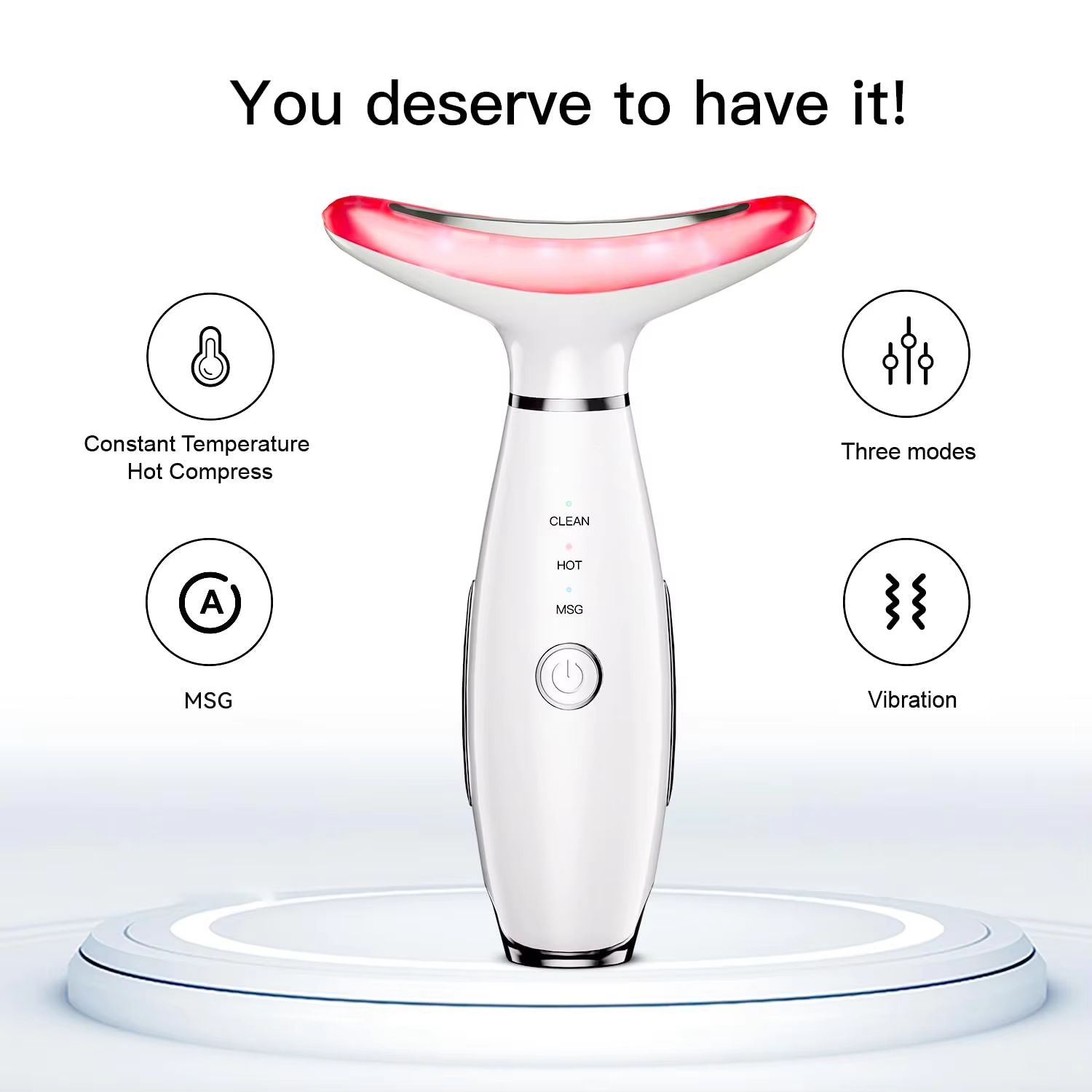 3-in-1 EMS Neck & Facial Beauty Device with LED, Thermal Lift, and Vibration for Double Chin Reduction