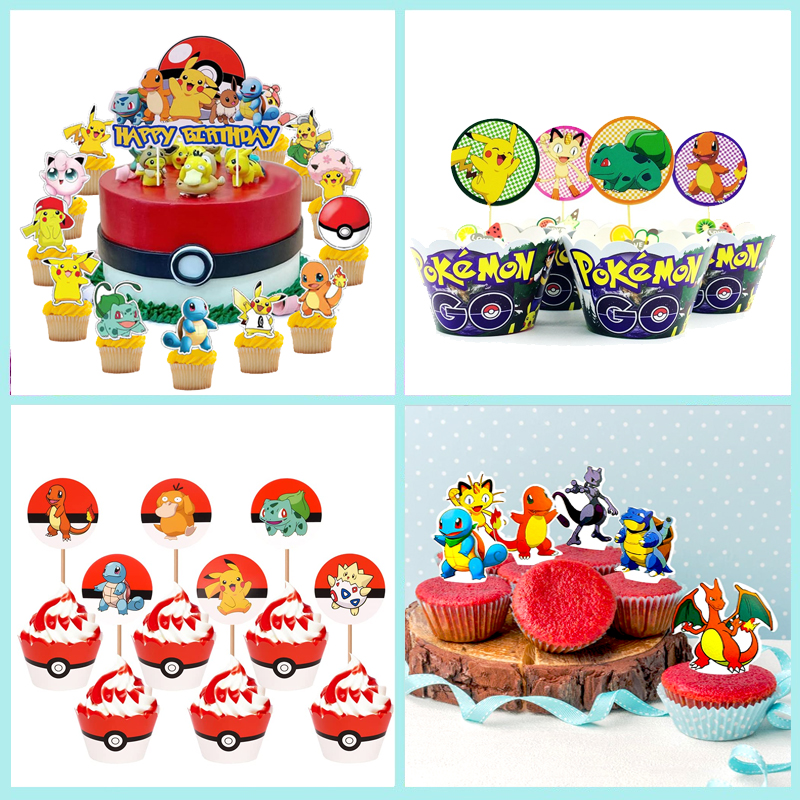 Pikachu Cake Toppers: Pokemon Birthday Decoration for Kids' Parties and Baby Showers