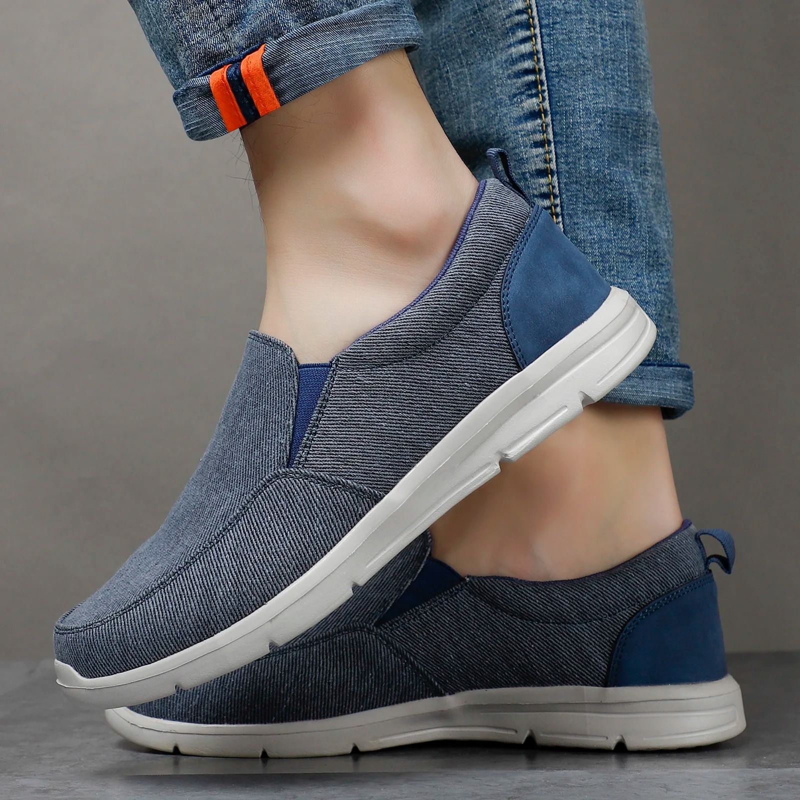 Mens Summer Canvas Slip On Sneakers Breathable Casual Loafers