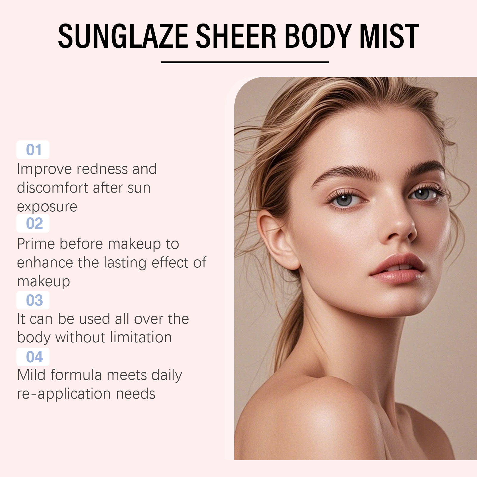 Hydrating Invisible Sunscreen Spray SPF Protection Mist for Face & Body
