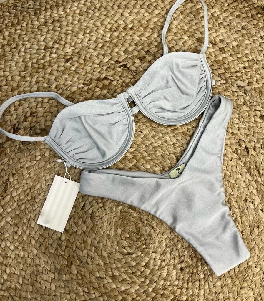 Luxury Print Halter One-Piece – Push-Up Brazilian Beach Exit Swimsuit