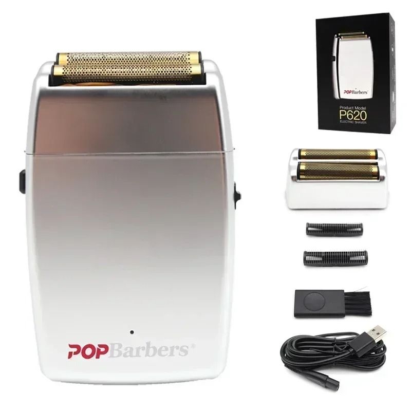 Professional Electric Beard Trimmer Double Foil Shaver with USB Charging