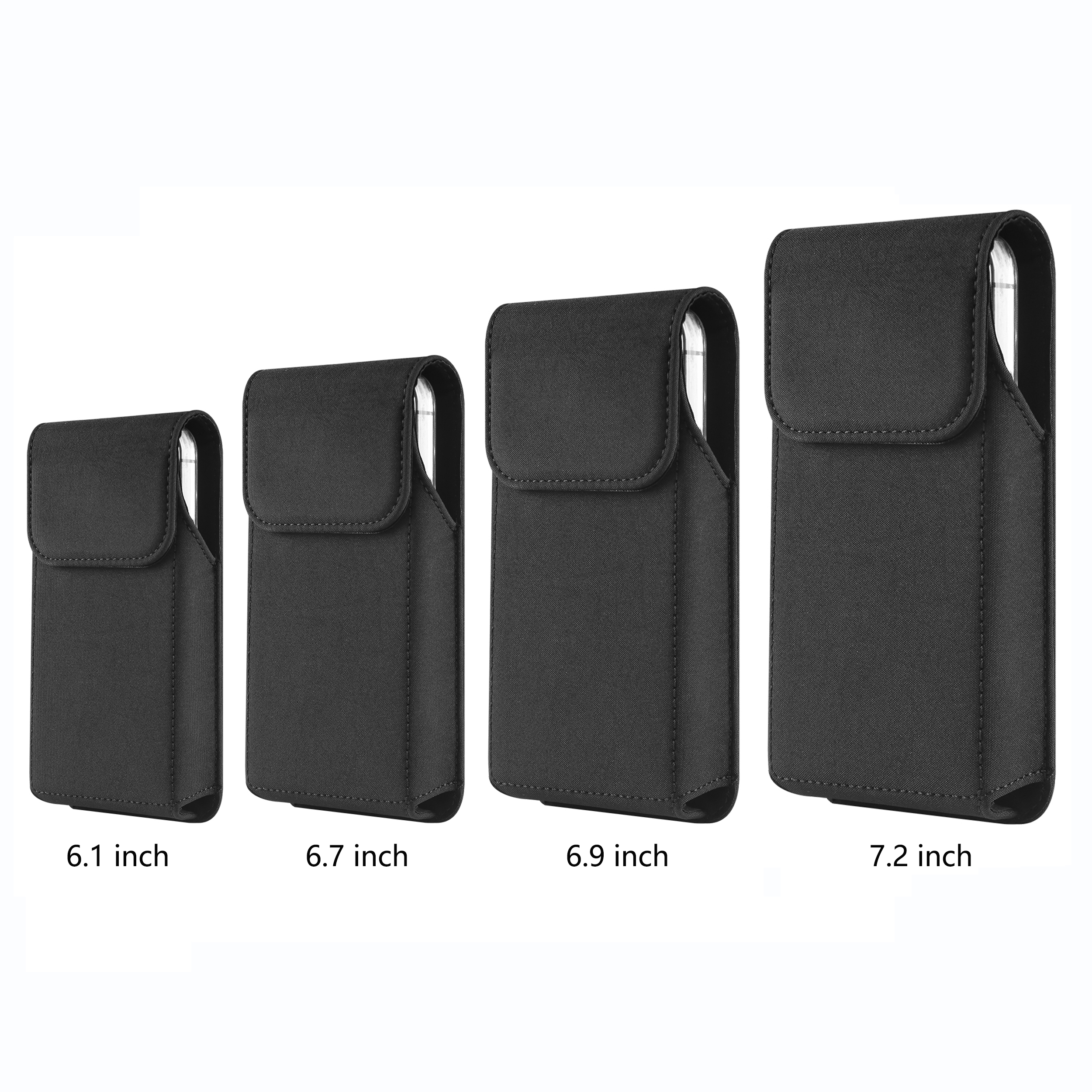 Universal Rugged Nylon Phone Holster with Secure Belt Clip and Loop