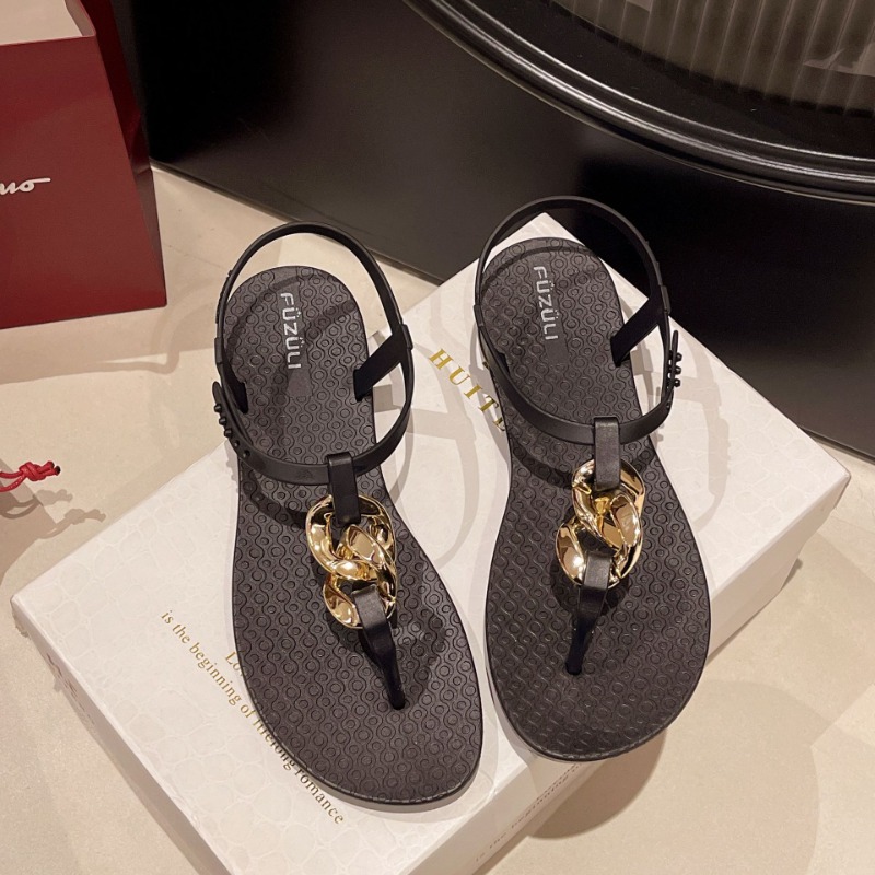 Roman Sandals for Women, Summer Casual Flat-toe Thong Strap Sandals, Outdoor Luxury Women's Shoes New Style