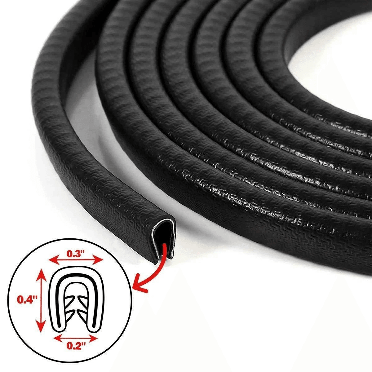 Black Rubber U Shape Seal Guard, Car Door Edge Protector, Trim Molding for Auto, Easy Install & No Paint Damage