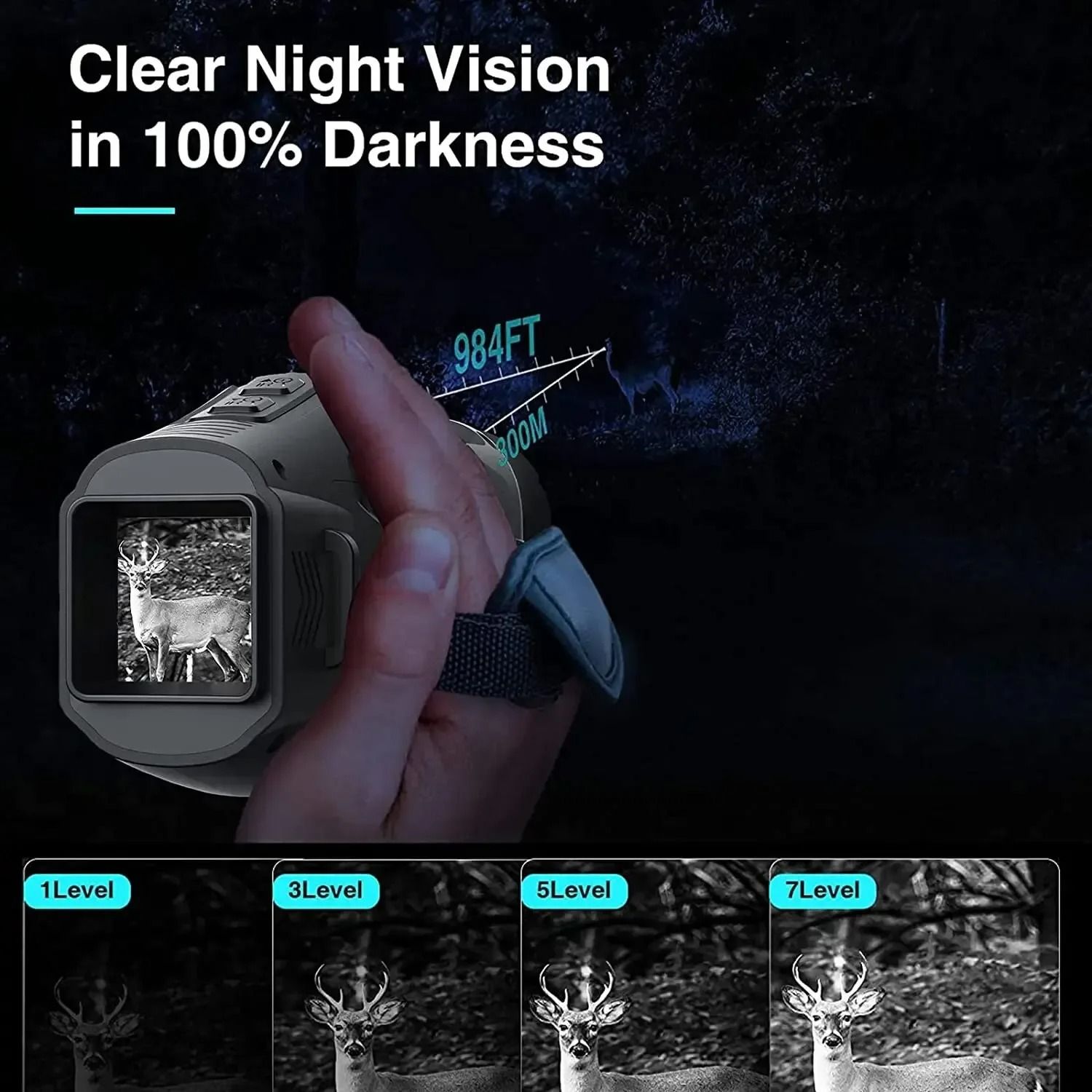 R11 Infrared Night Vision Monocular with 1080P Resolution 5X Digital Zoom and 300M Range