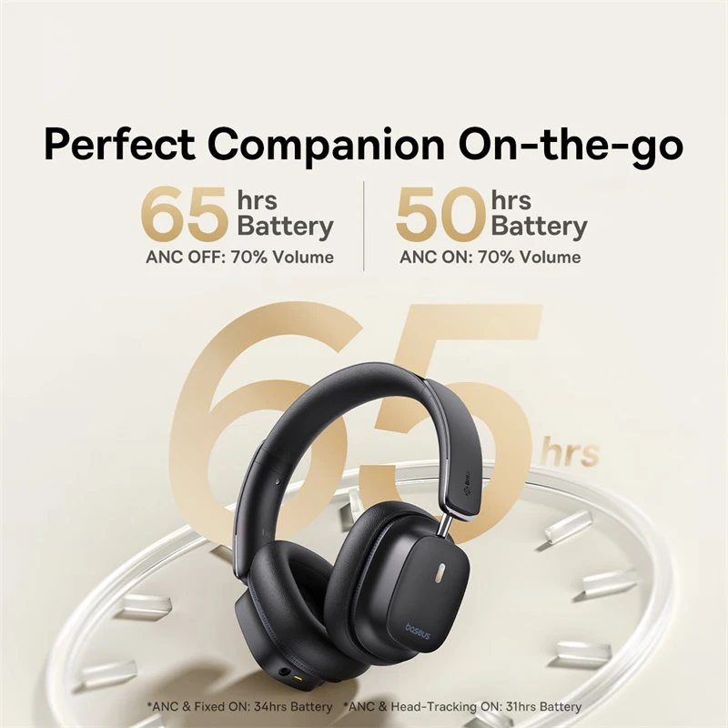 Over Ear Headset Baseus Bowie 30 Max, 3D Spatial Audio, Hi-res LDAC, 45dB Noise Cancellation, Bluetooth Wireless Earphon