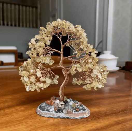 Seven Chakra Crystal Tree of Life Feng Shui Healing Gem Decor