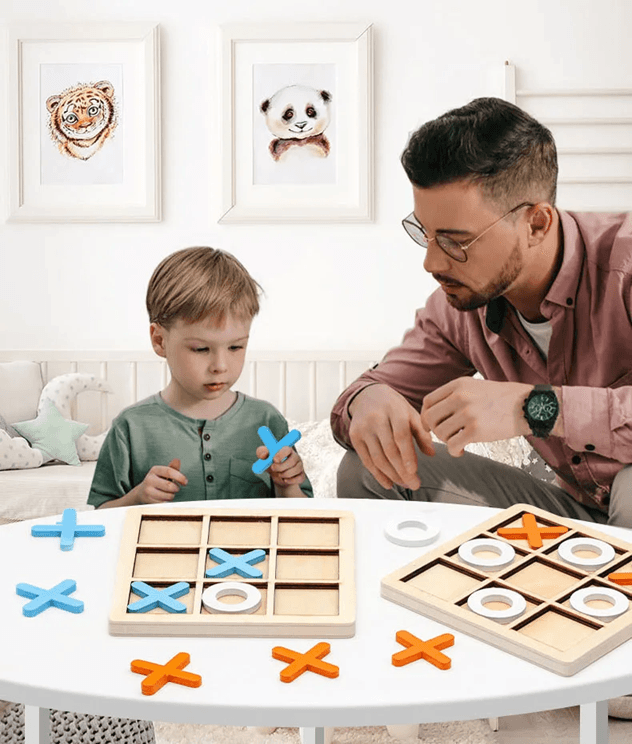 Wooden Montessori Chess Puzzle Game Educational Brain Training Toy for Kids