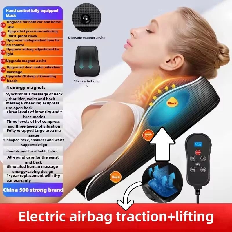 Electric Shiatsu Neck and Back Massager Pillow with Heat and Vibration