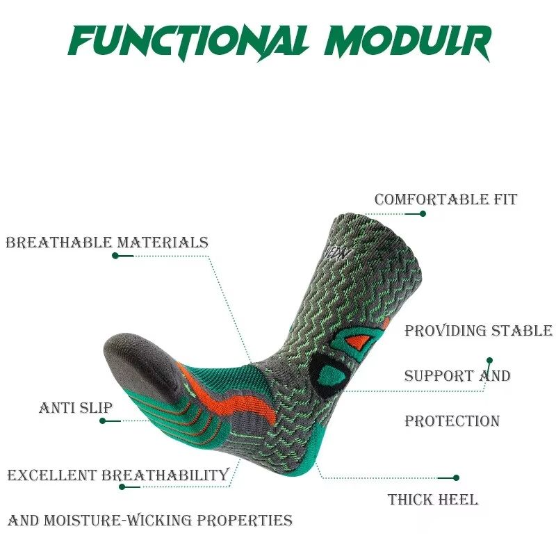 Towel Bottom High-Cut Sport Socks – Breathable Non-Slip Basketball Socks for Men