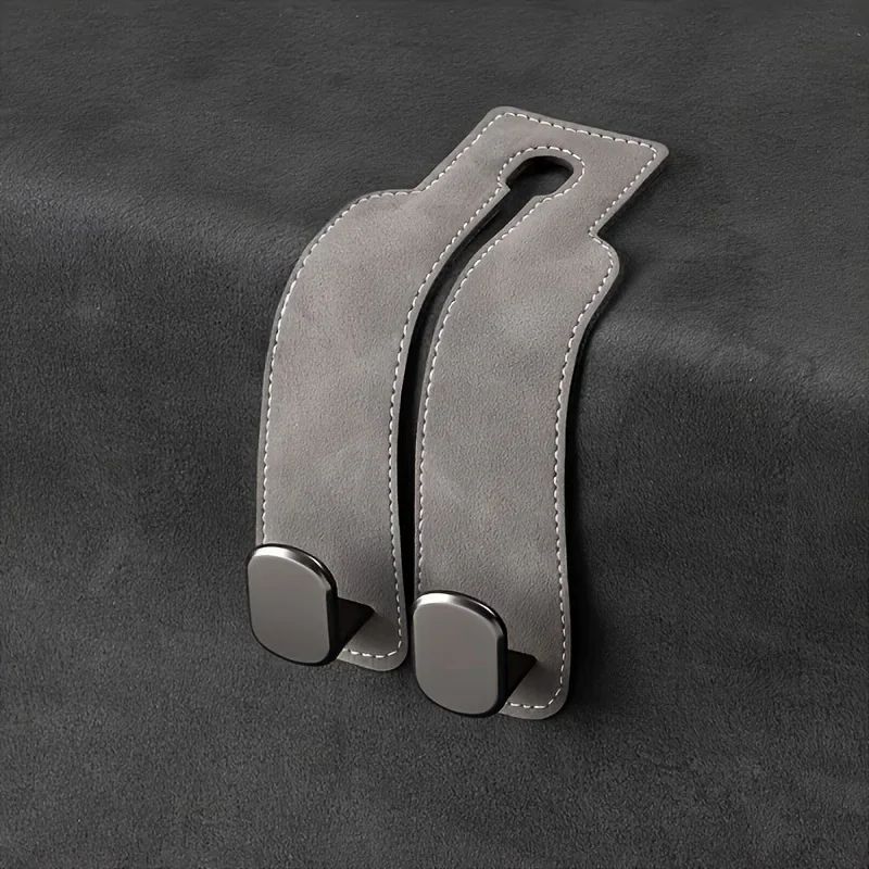 Premium Car Seat Back Hook – Leather & ABS Headrest Purse Hook