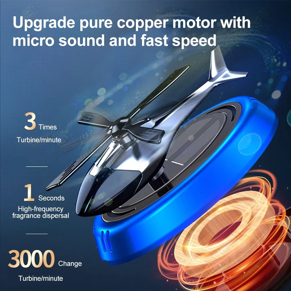 Solar Aromatherapy Car Air Freshener: Rotation Helicopter Design