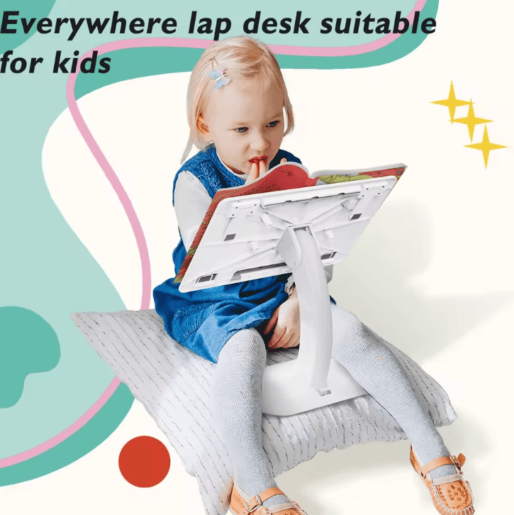 Eary Book and Laptop Holder Stand with Stable Base and Elastic Page Clips