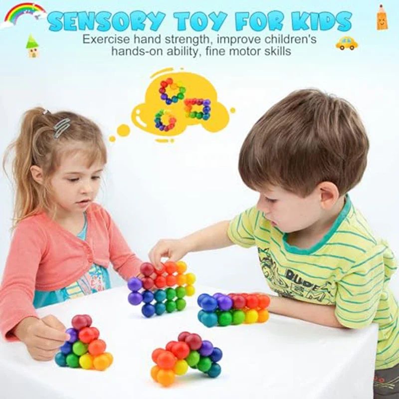 DIY 3D Rotating Sensory Fidget Ball Toy – Stress Relief ADHD Anxiety Calming Desk & Travel Toy