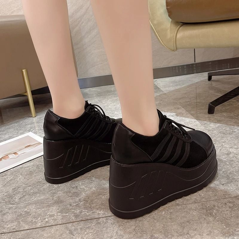 Black Platform Wedge High Heels Fashion Cosplay Street Pumps for Women