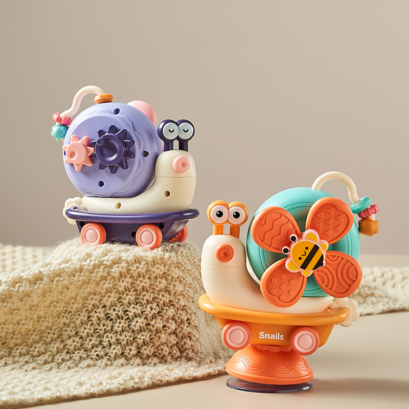 Snail Windmill Spinner Toy for Babies Montessori Sensory Car with Suction Cup | Fine Motor Skill Development Toy