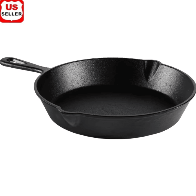 Classic HeatPro Pre Seasoned Cast Iron Skillet 10.5 Inch Durable Cast Iron Frying Pan with Even Heat Distribution