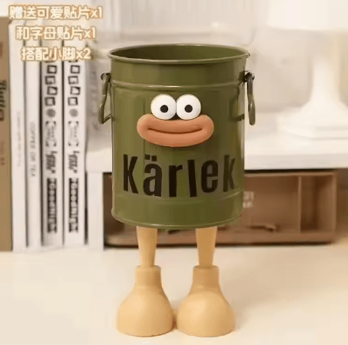 FunCartoon Desk Pen Holder with Random Letter Stickers