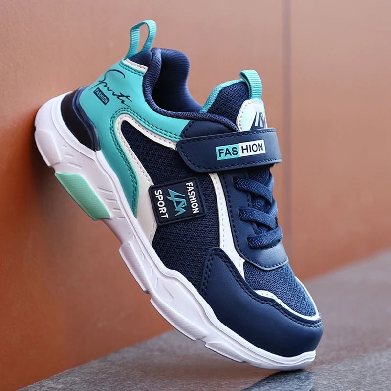 Kids Sneakers Breathable Mesh Running Shoes with Hook and Loop Closure