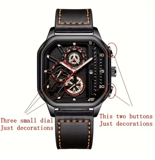 Square Dial Casual Mens Watch