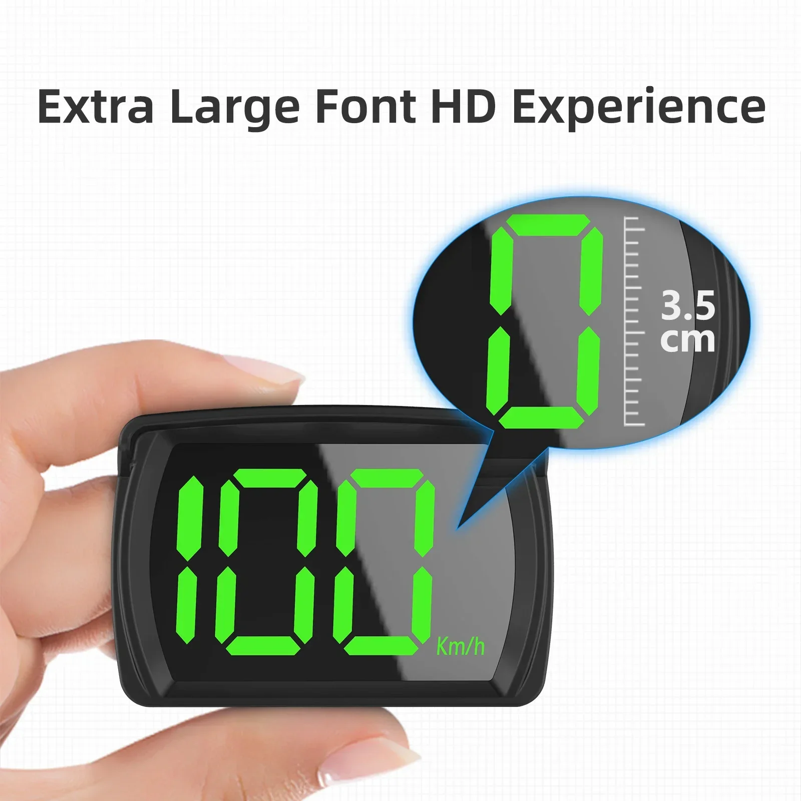 Universal Car GPS HUD Speedometer Digital Big Font KMH Over Speed Reminder Plug and Play.