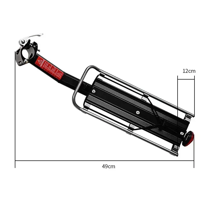 Quick Release Bike Cargo Rack Rear Bicycle Rack, Aluminium Alloy Luggage Carrier 15kg Capacity