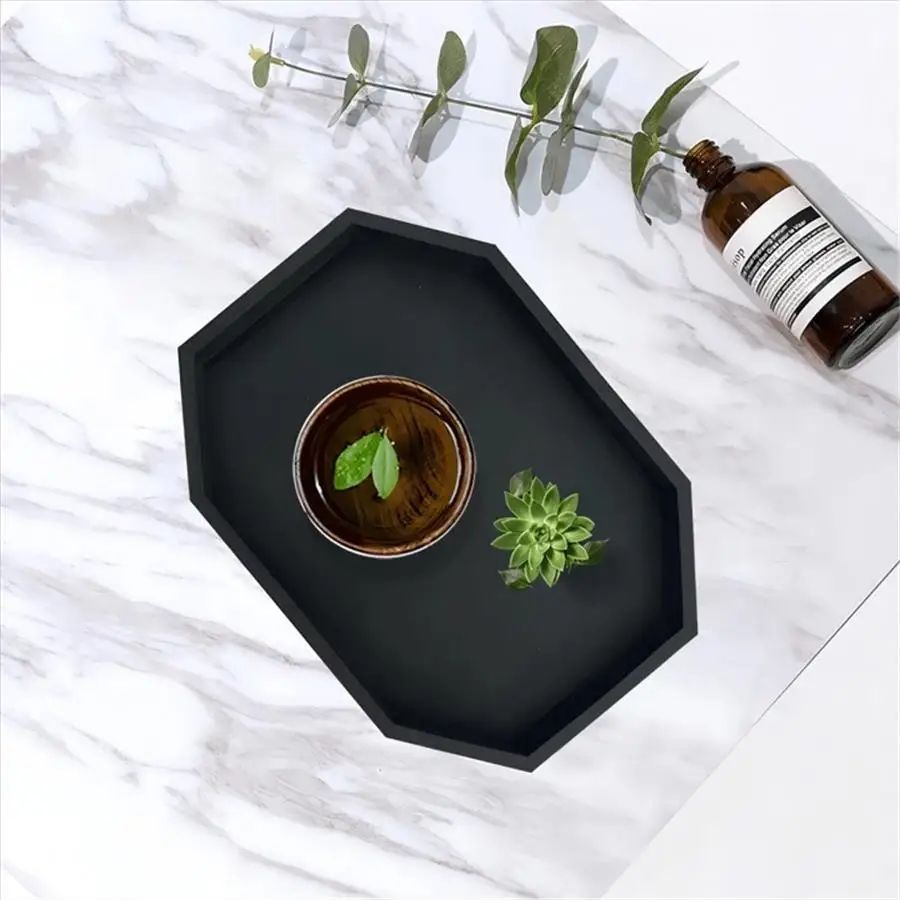 Octagonal Silicone Decorative Tray Non-Slip Organizer for Kitchen, Bathroom & Living Room Storage