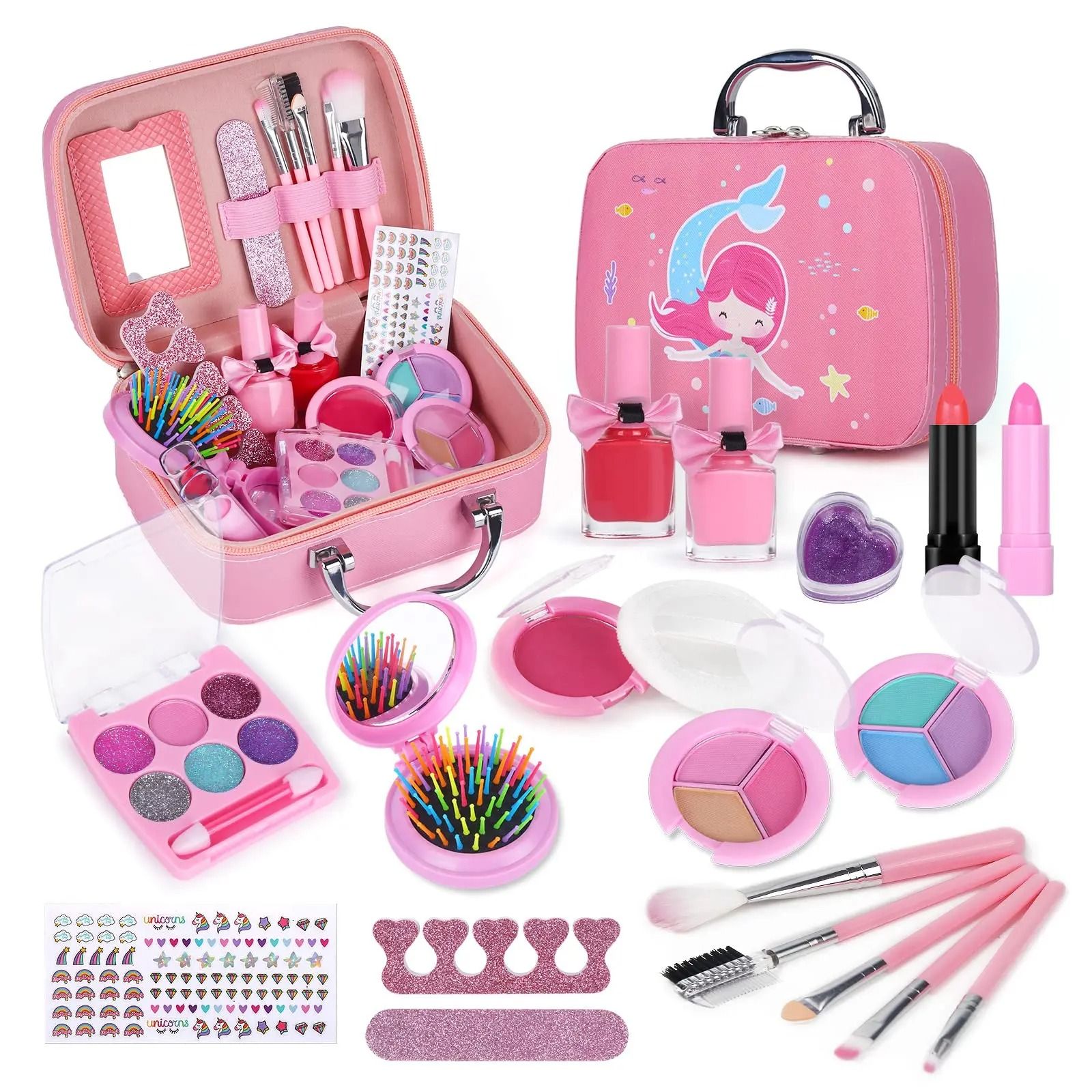 Girls Makeup Kit Washable Princess Pretend Play Makeup Set
