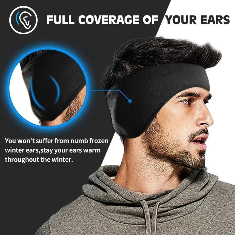 Warm Fleece Ear Warmer Headband Windproof Sports Earmuffs for Running and Cycling