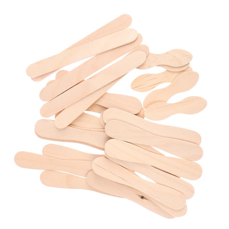50 Pcs Disposable Wooden Waxing Sticks Body Hair Removal Spatula