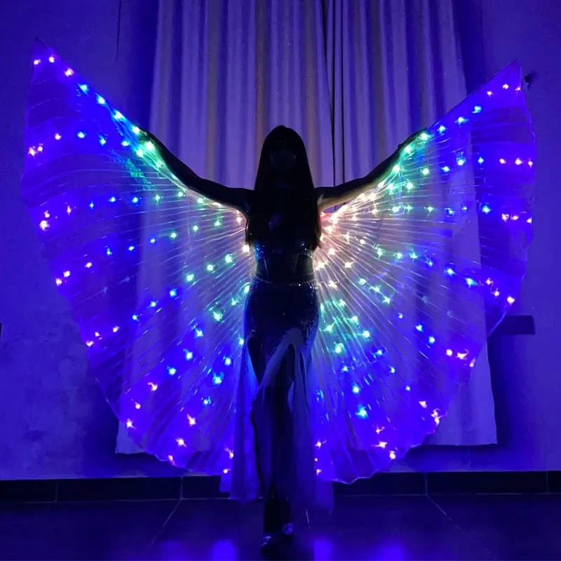 LED Belly Dance Wings with Shining LED Lights Halloween Costume Prop for Adults & Kids