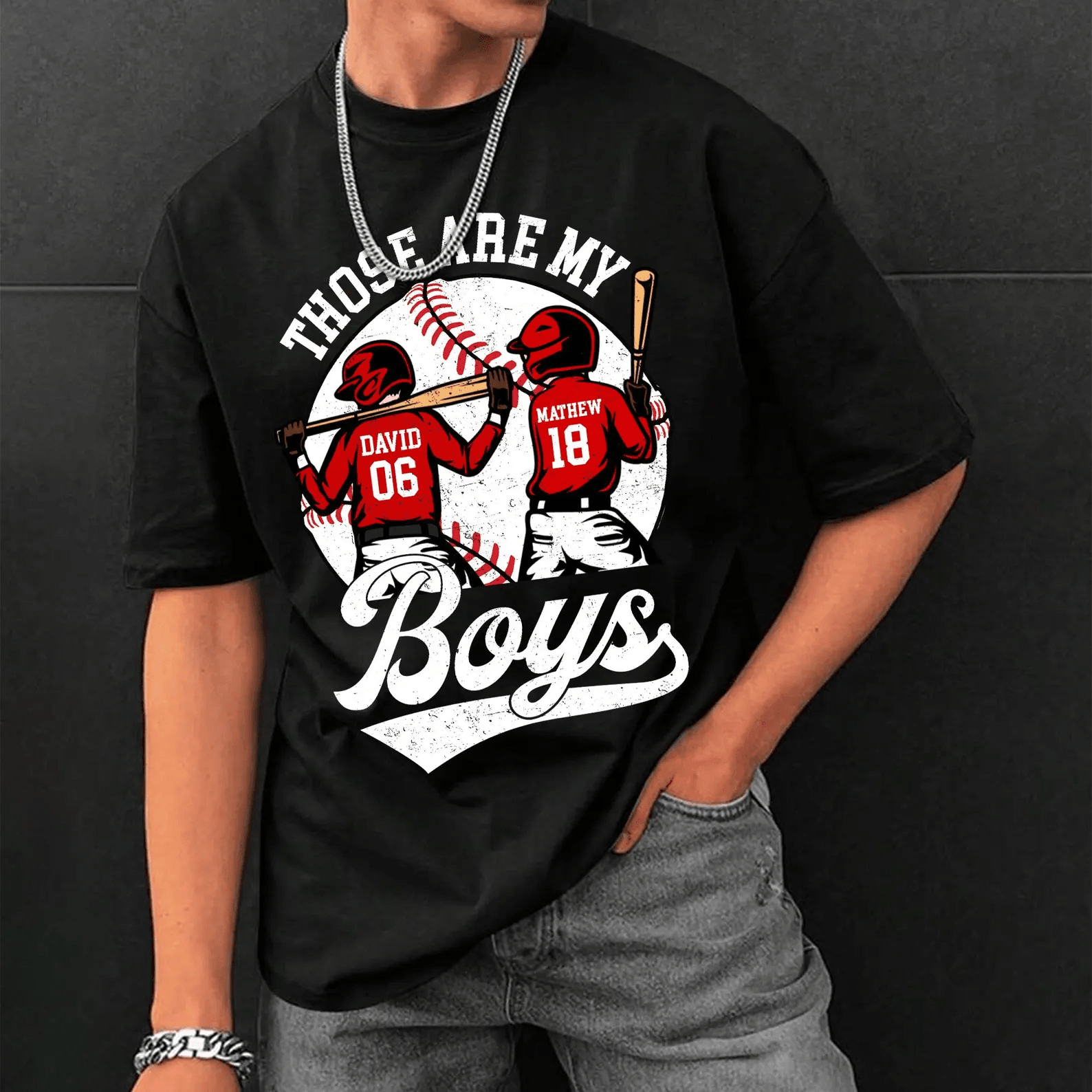 Custom Baseball Mom Name & Number Shirt Game Day Tee