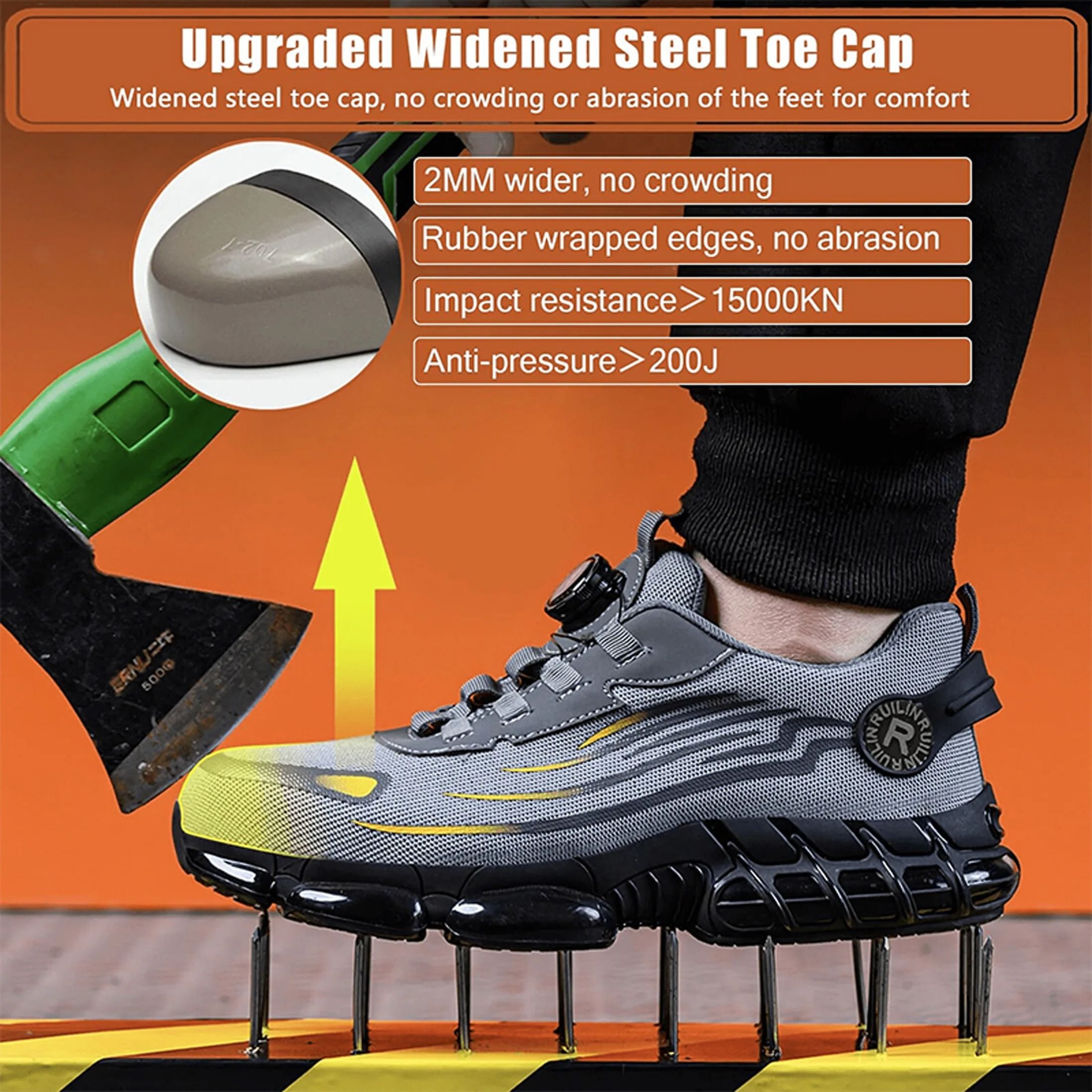 Indestructible Steel Toe Protective Safety Shoes