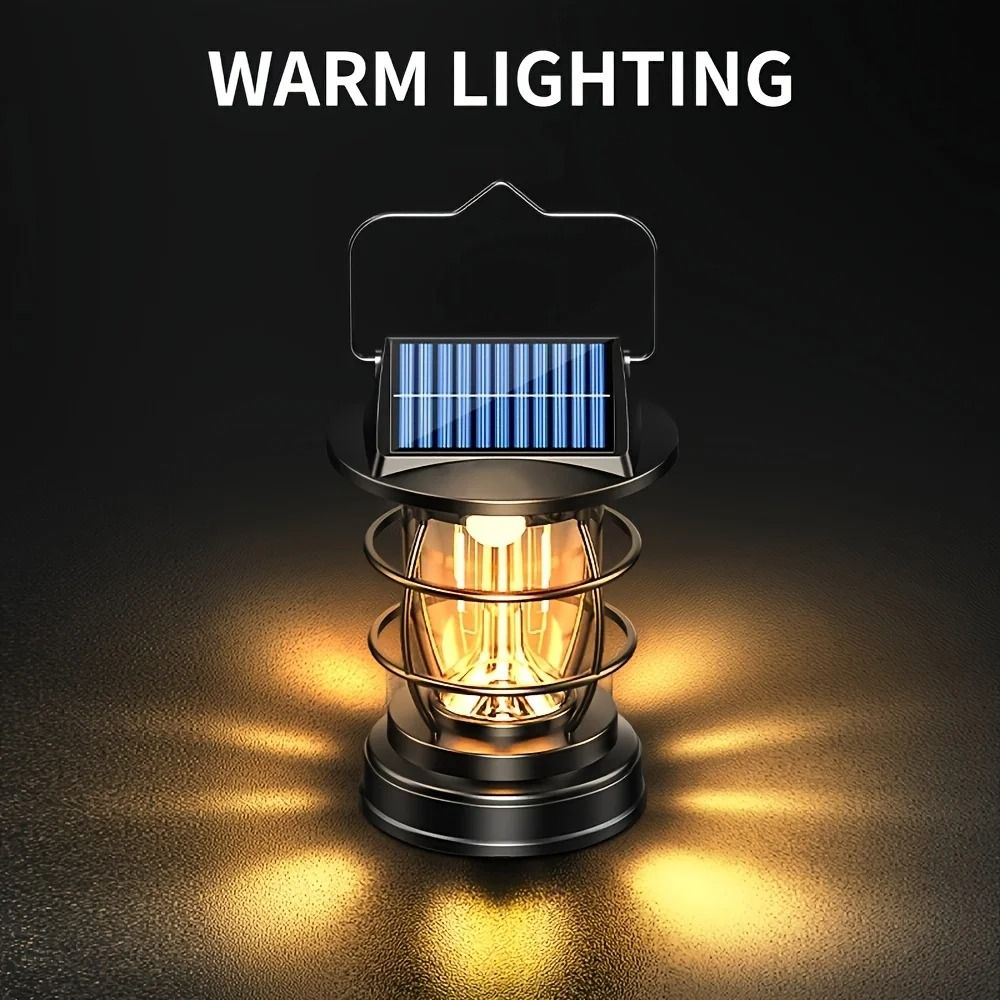 Solar-Powered Retro LED Camping Lantern
