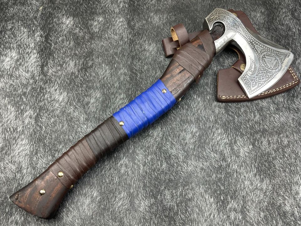 3DViking AxeCustom Handmade Carbon Steel Blade Tomahawk Axe Camping Axe Gift Axe